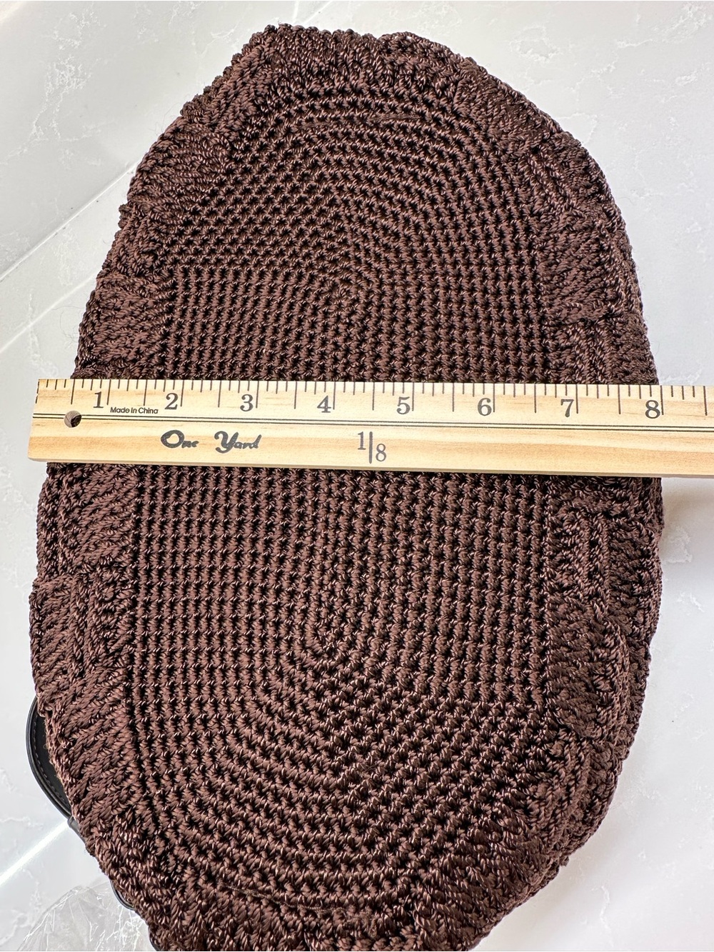 The Sak Vintage Brown Crochet Basketweave Hobo Shoulder Bag 6220 Good Condition - Picture 16 of 16